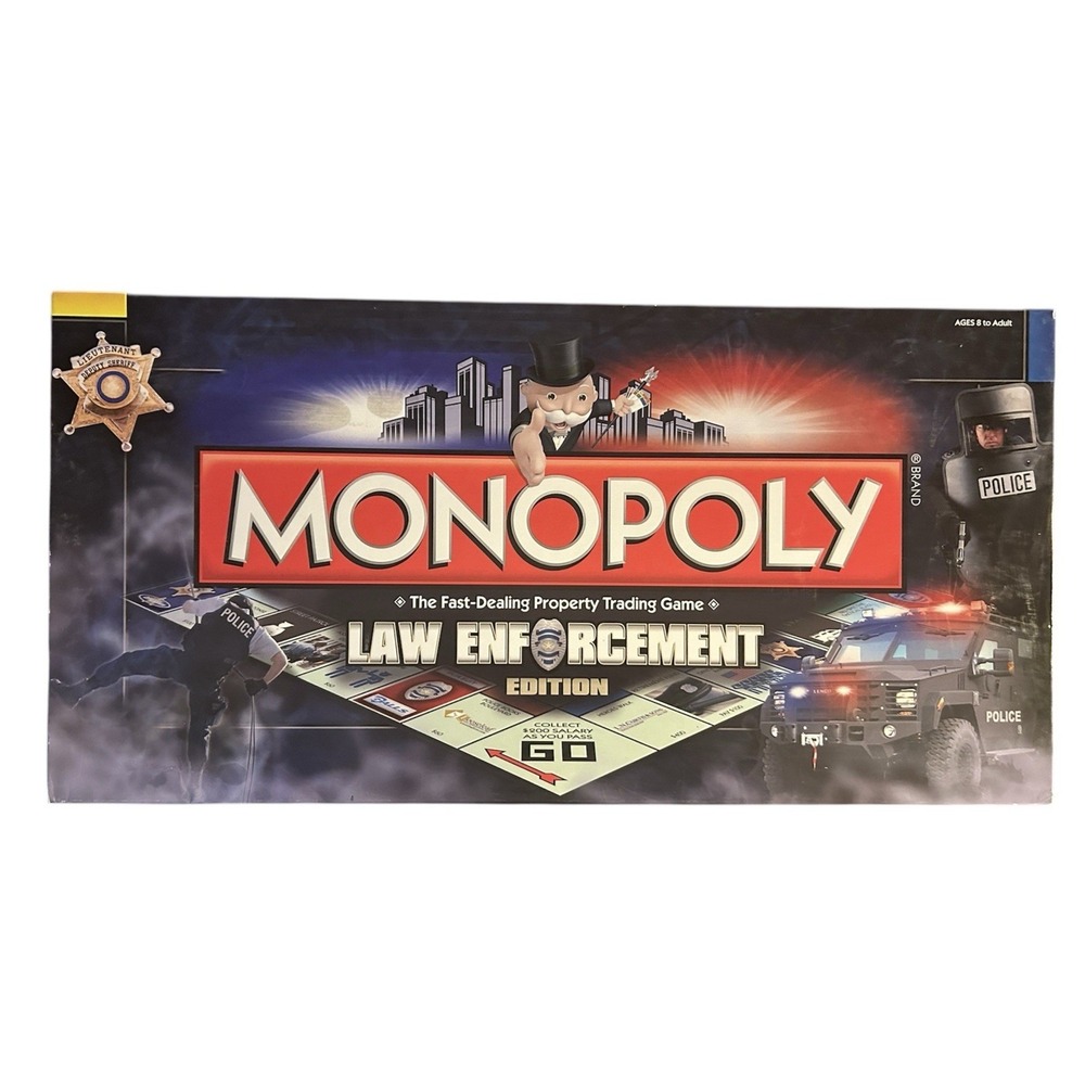 Monopoly LAW ENFORCEMENT Board Game Edition  2010 VERY RARE 100% Complete